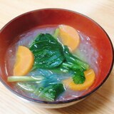 春雨と人参と小松菜の中華スープ